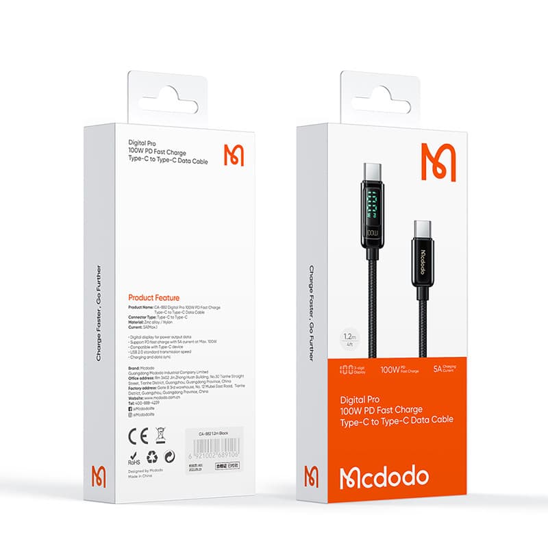 کابل USB-C مک دودو مدل CA-8820 طول 1.2 متر — تصویر ۳