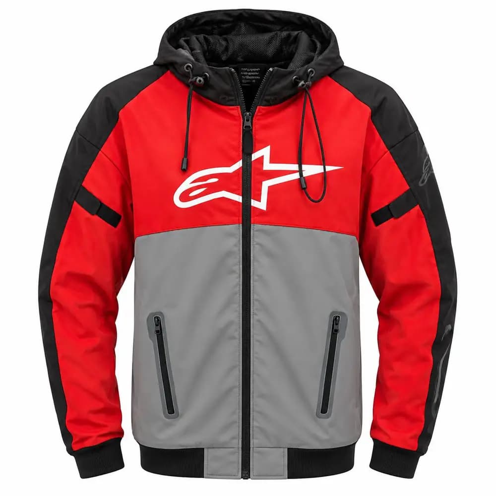 سویشرت موتورسواری ضدآب Alpinestars مشکی قرمز — تصویر ۵