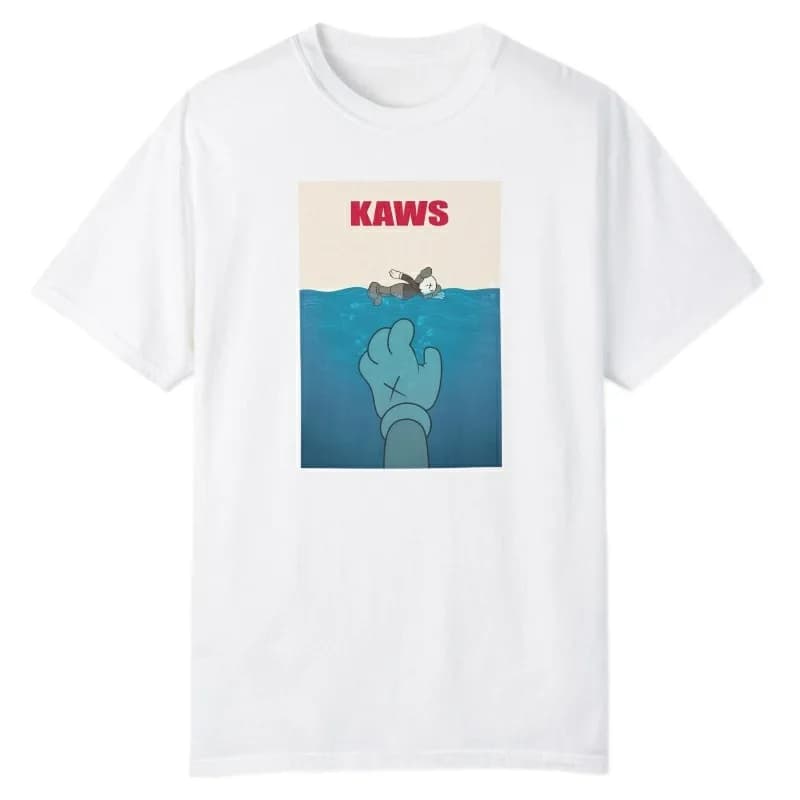 تی‌شرت آستین کوتاه دخترانه مدل kaws رنگ سفید — تصویر ۳