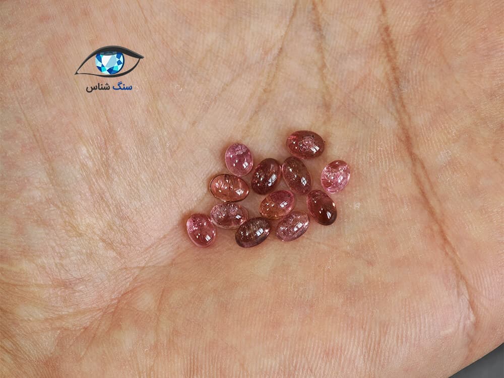 مجموعه تورمالین ارغوانی ریز 6.7 قیراط — تصویر ۷