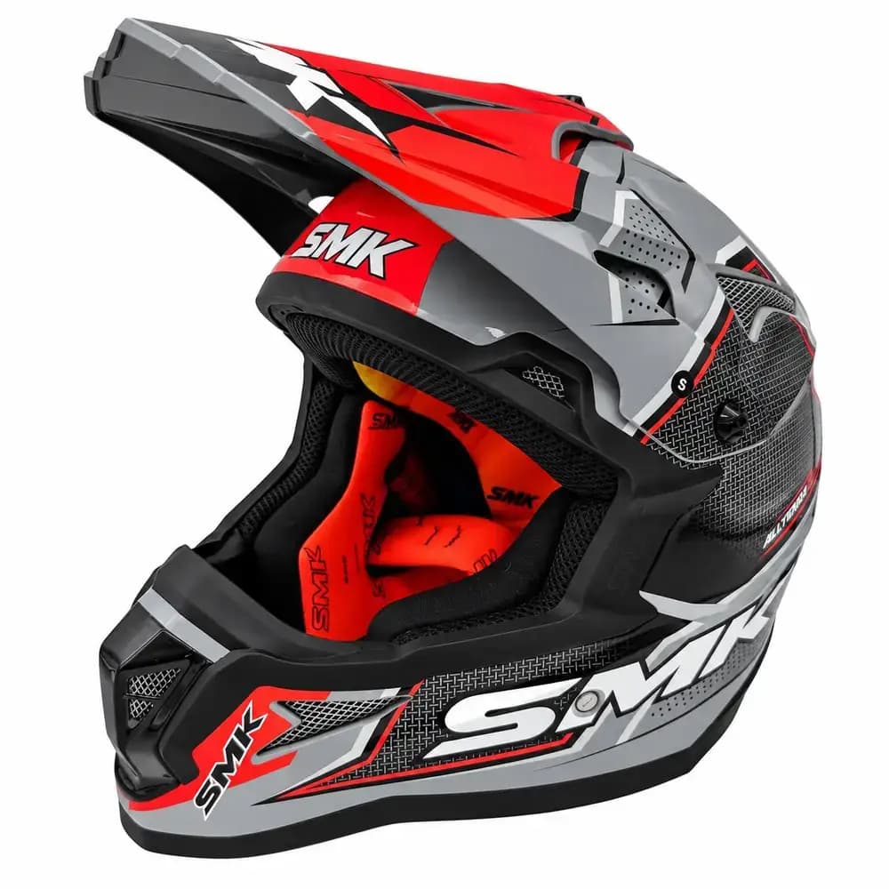 کلاه کاسکت کراسی SMK Allterra S01 طوسی قرمز