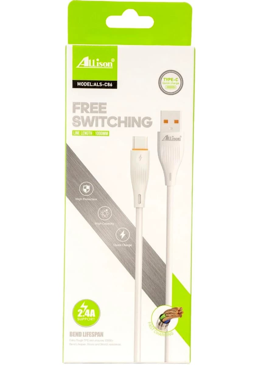 کابل شارژ USB به microUSB سریع Allison مدل ALS-C86 طول 1 متر — تصویر ۲
