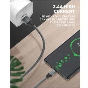 کابل Lightning الدینیو مدل Ldnio LS441 طول 1m(ترکیب رنگ خاکستری ومشکی) — تصویر ۳