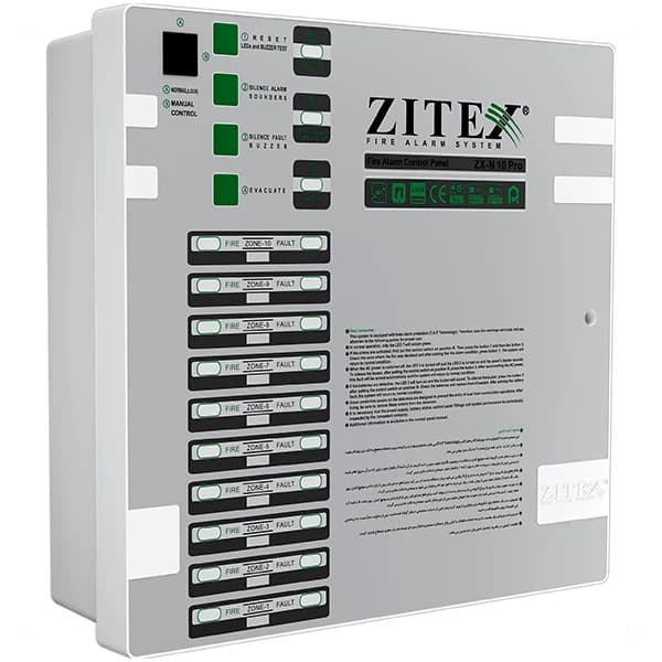 پنل (تابلو مرکز کنترل ) اعلام حریق متعارف برند زیتکس ( ZITEX ) مدل ZX N 10 PRO — تصویر ۲