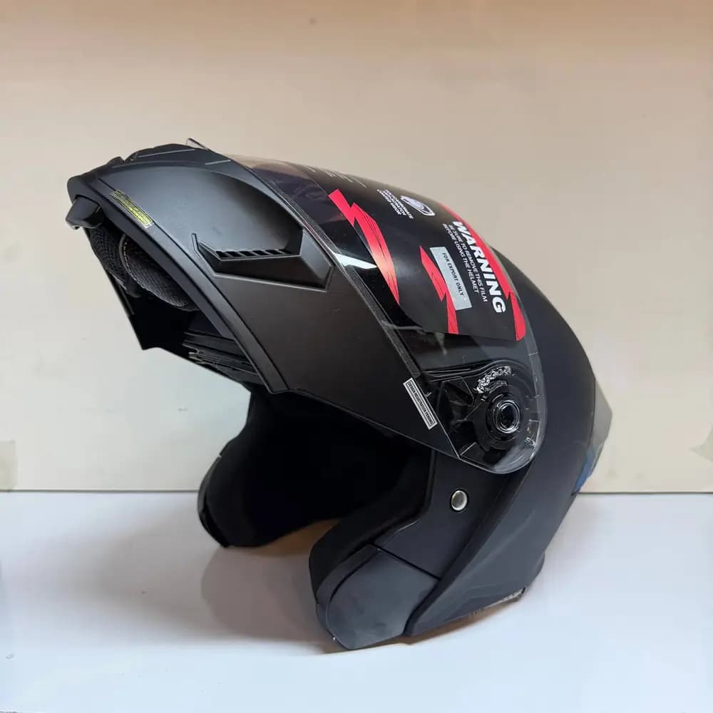 کلاه کاسکت فک متحرک استیل برد مشکی براق | Steelbird SBA-20 — تصویر ۵