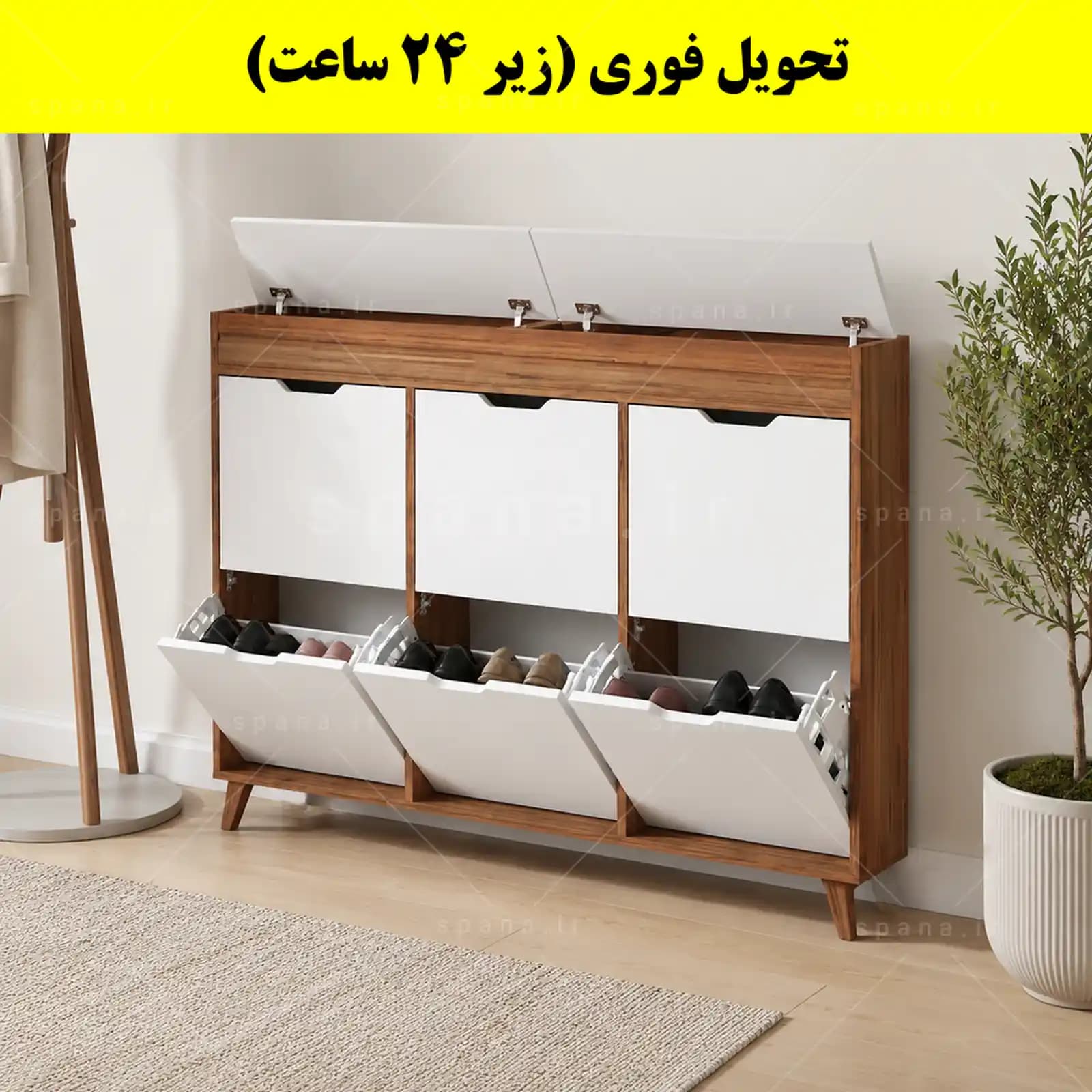 جاکفشی داشبوردی باریک باکس دار شش درب النا – طول 150 (تحویل فوری) — تصویر ۹