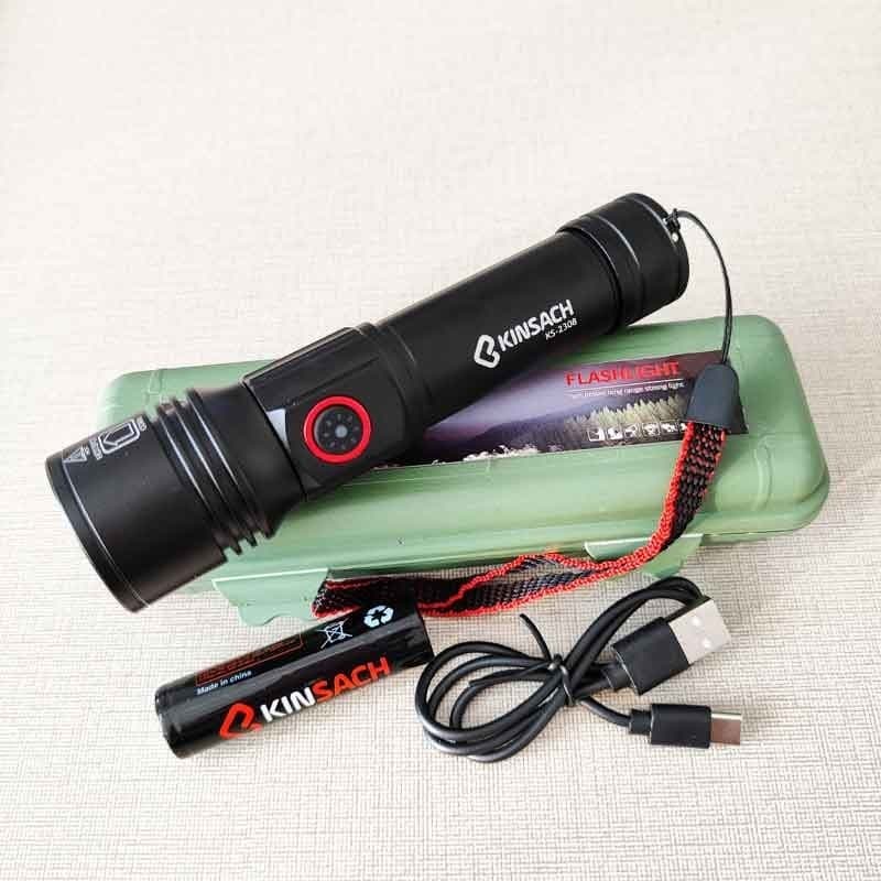 چراغ قوه کینساچ مدل KS2308 زوم دار با نور مهتابی — تصویر ۲