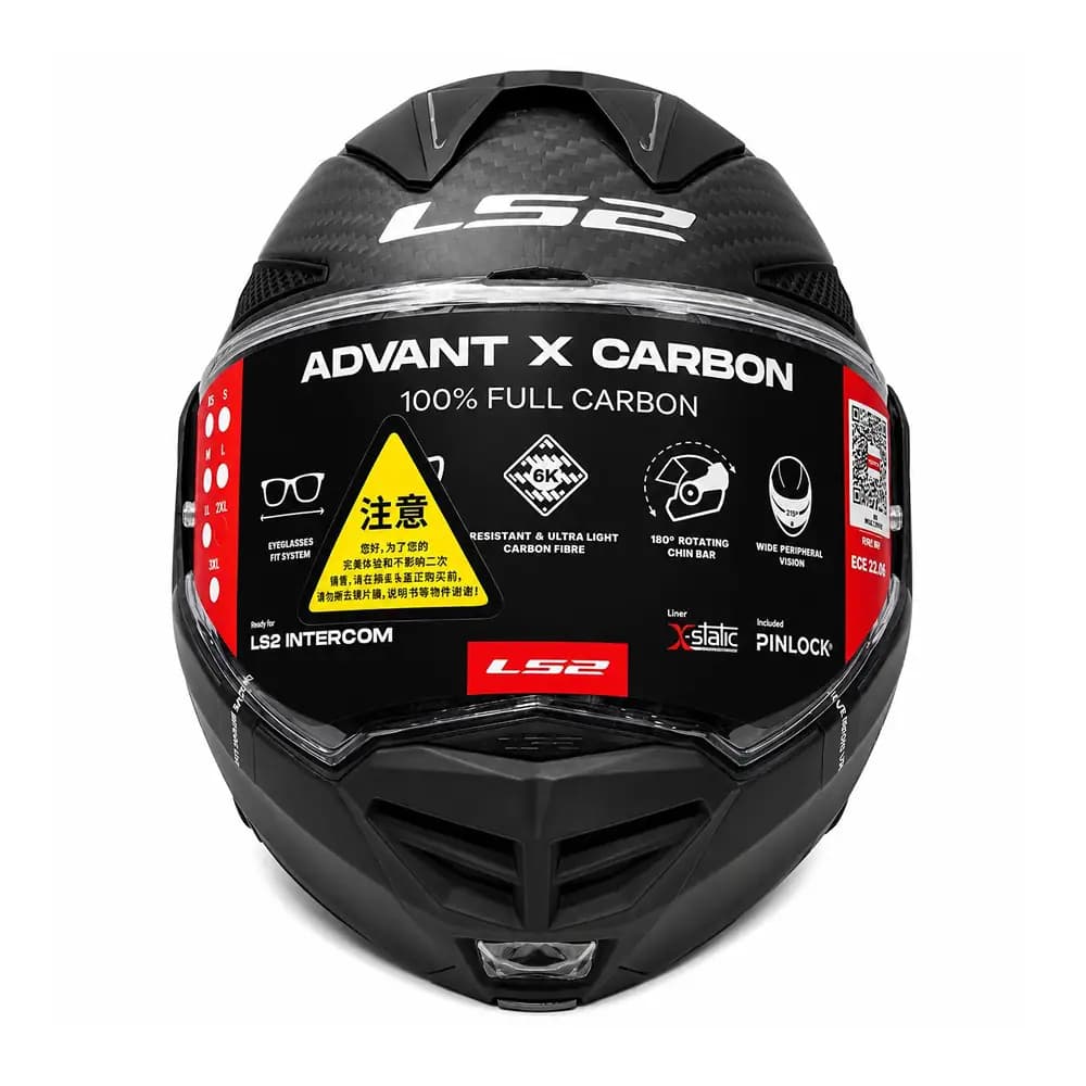 کلاه LS2 Advant X Carbon کربن مات | فک برگردان 180 درجه — تصویر ۸