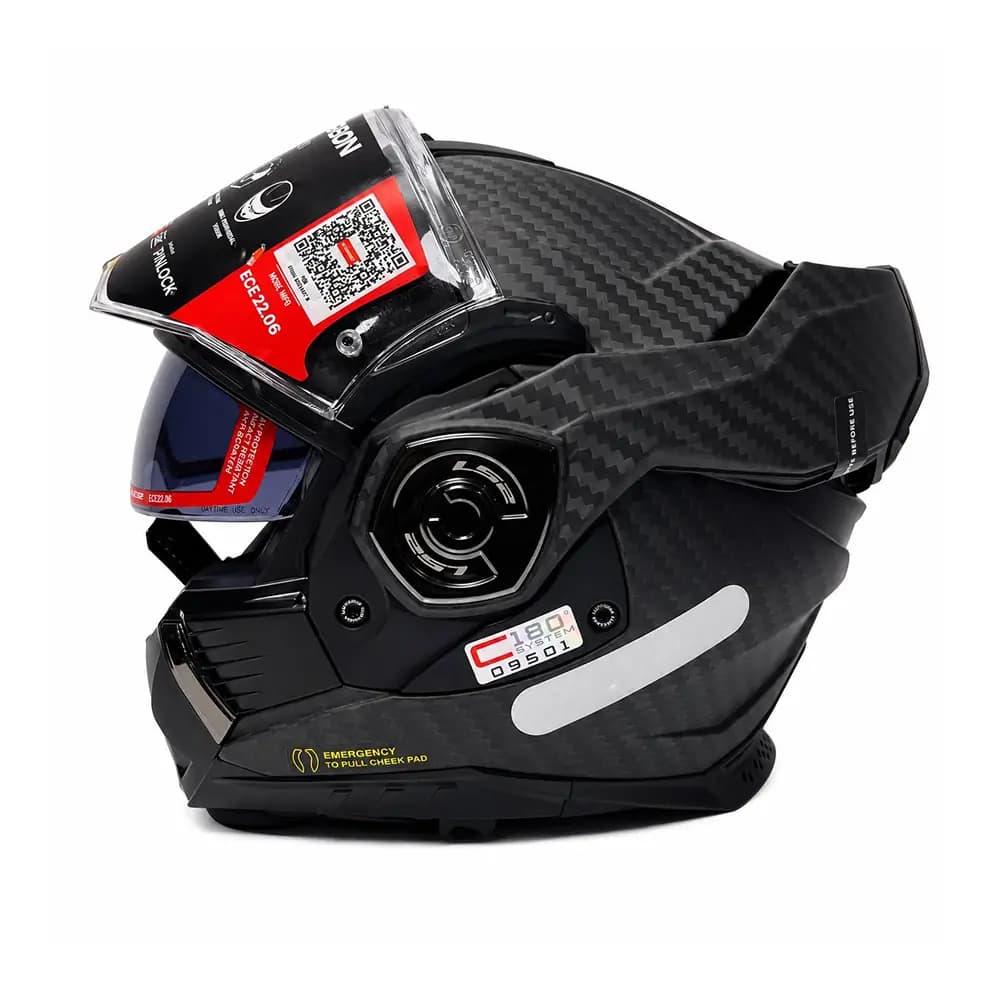 کلاه LS2 Advant X Carbon کربن مات | فک برگردان 180 درجه — تصویر ۷
