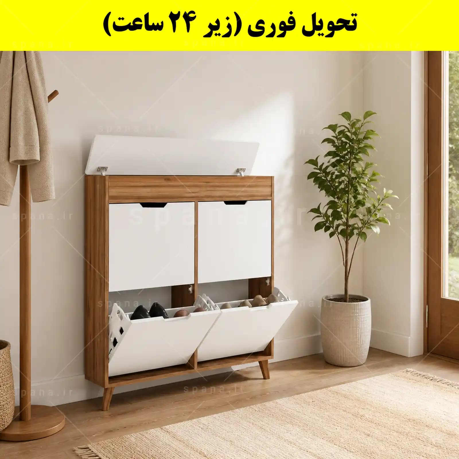 جاکفشی داشبوردی باریک باکس دار چهار درب النا – طول 100 (تحویل فوری) — تصویر ۹