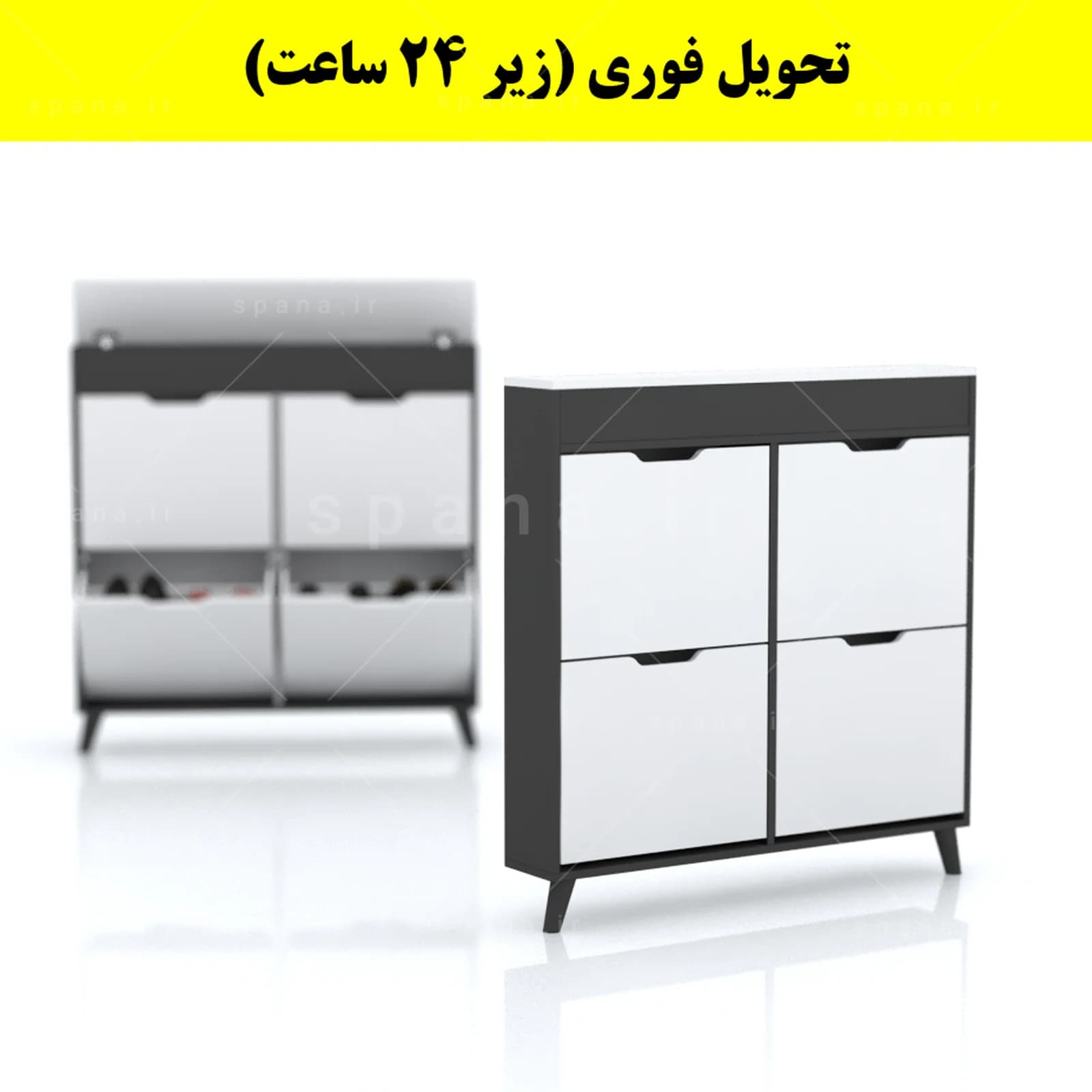 جاکفشی داشبوردی باریک باکس دار چهار درب النا – طول 100 (تحویل فوری) — تصویر ۸