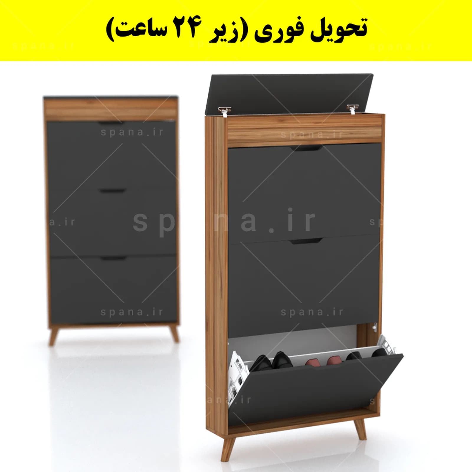 جاکفشی داشبوردی باریک باکس دار سه درب النا – طول 75 (تحویل فوری) — تصویر ۱۱