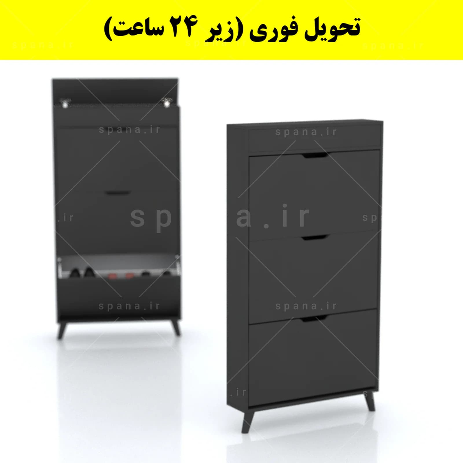 جاکفشی داشبوردی باریک باکس دار سه درب النا – طول 75 (تحویل فوری) — تصویر ۸