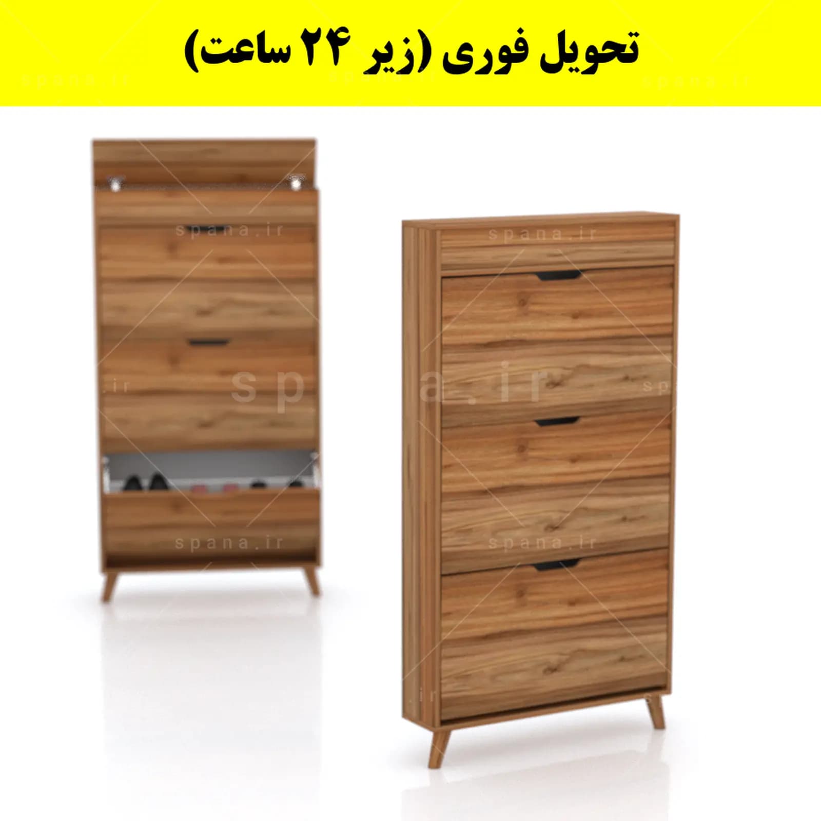 جاکفشی داشبوردی باریک باکس دار سه درب النا – طول 75 (تحویل فوری) — تصویر ۵
