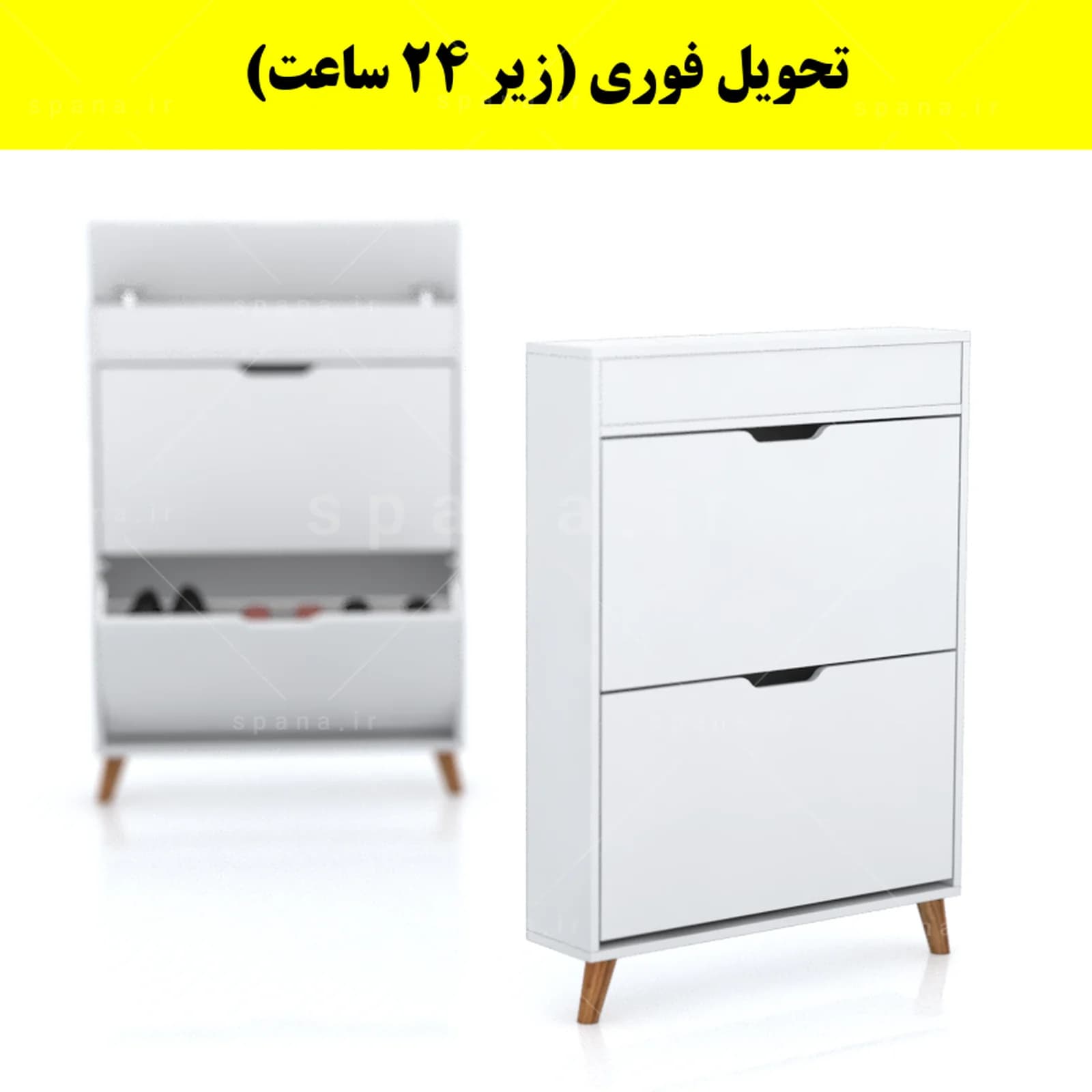 جاکفشی داشبوردی باریک باکس دار دو درب النا – طول 75 (تحویل فوری) — تصویر ۵