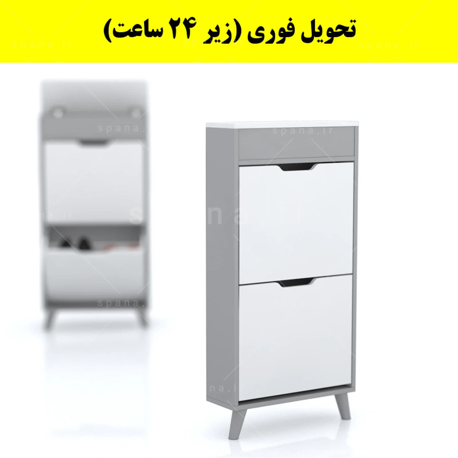 جاکفشی داشبوردی باریک باکس دار دو درب النا – طول 50 (تحویل فوری) — تصویر ۵