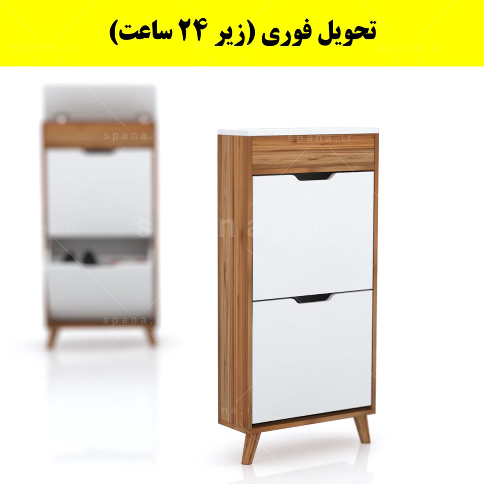 جاکفشی داشبوردی باریک باکس دار دو درب النا – طول 50 (تحویل فوری) — تصویر ۲