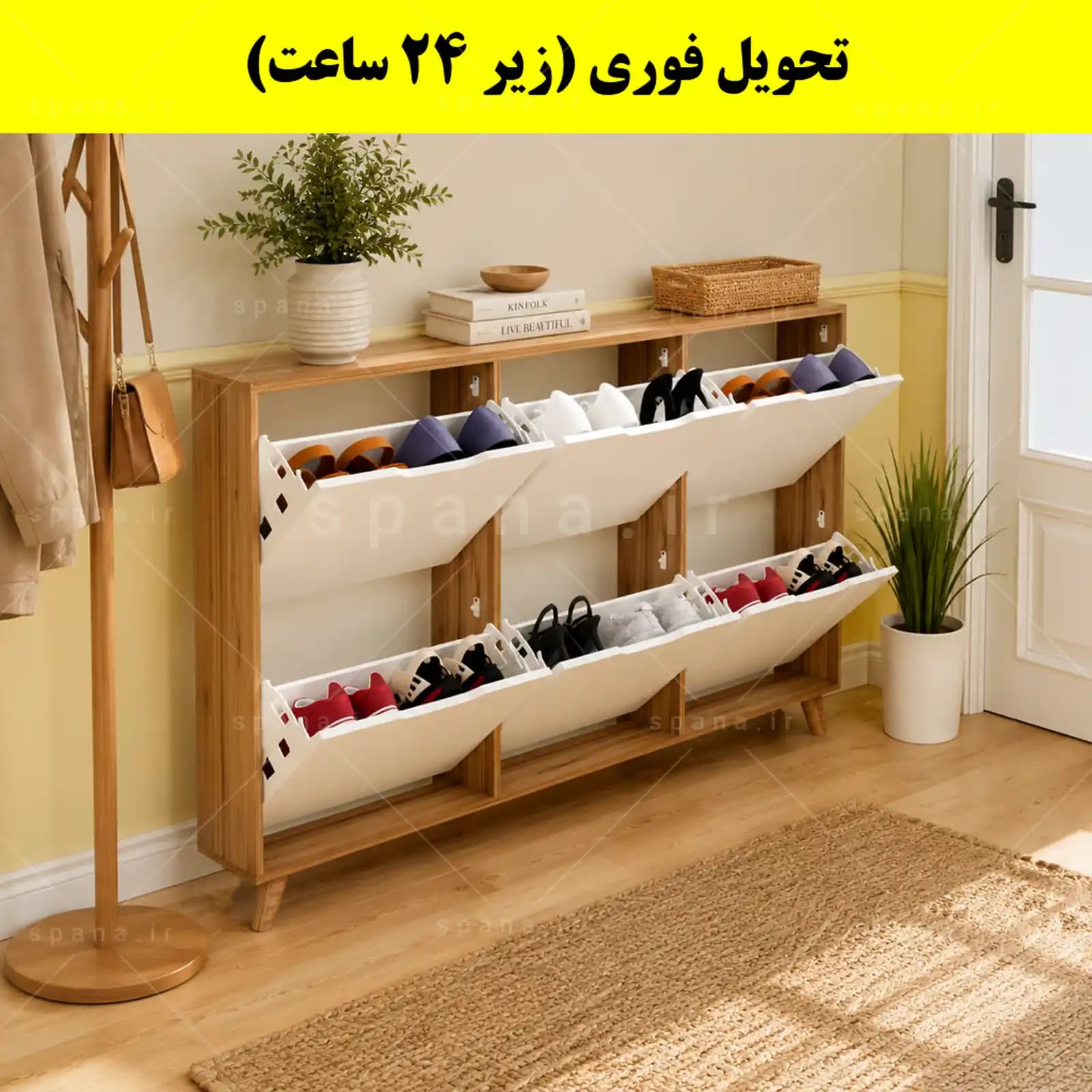 جاکفشی داشبوردی باریک شش درب النا – طول 150 (تحویل فوری) — تصویر ۷