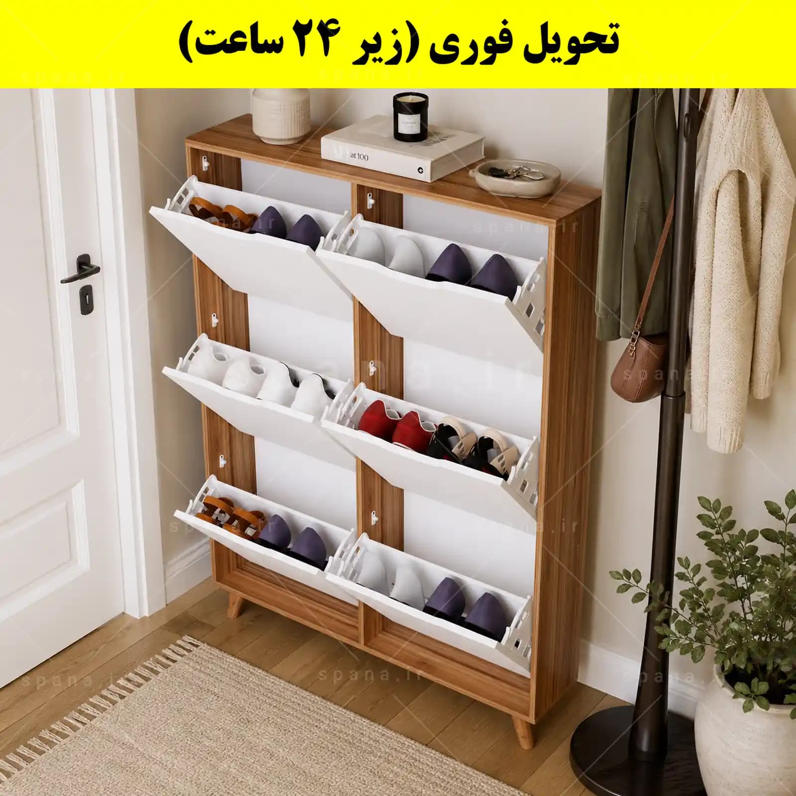 جاکفشی داشبوردی باریک شش درب النا – طول 100 (تحویل فوری) — تصویر ۸