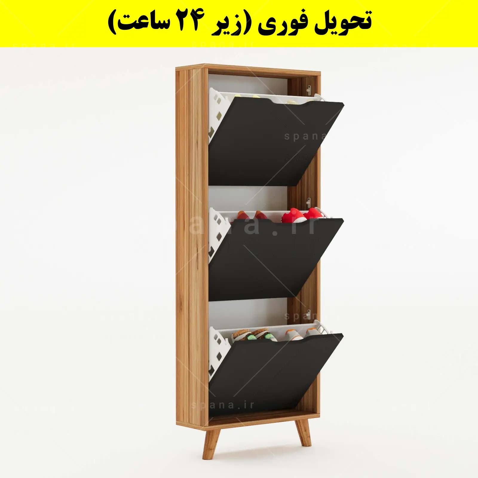 جاکفشی داشبوردی باریک سه درب النا – طول 50 (تحویل فوری) — تصویر ۲