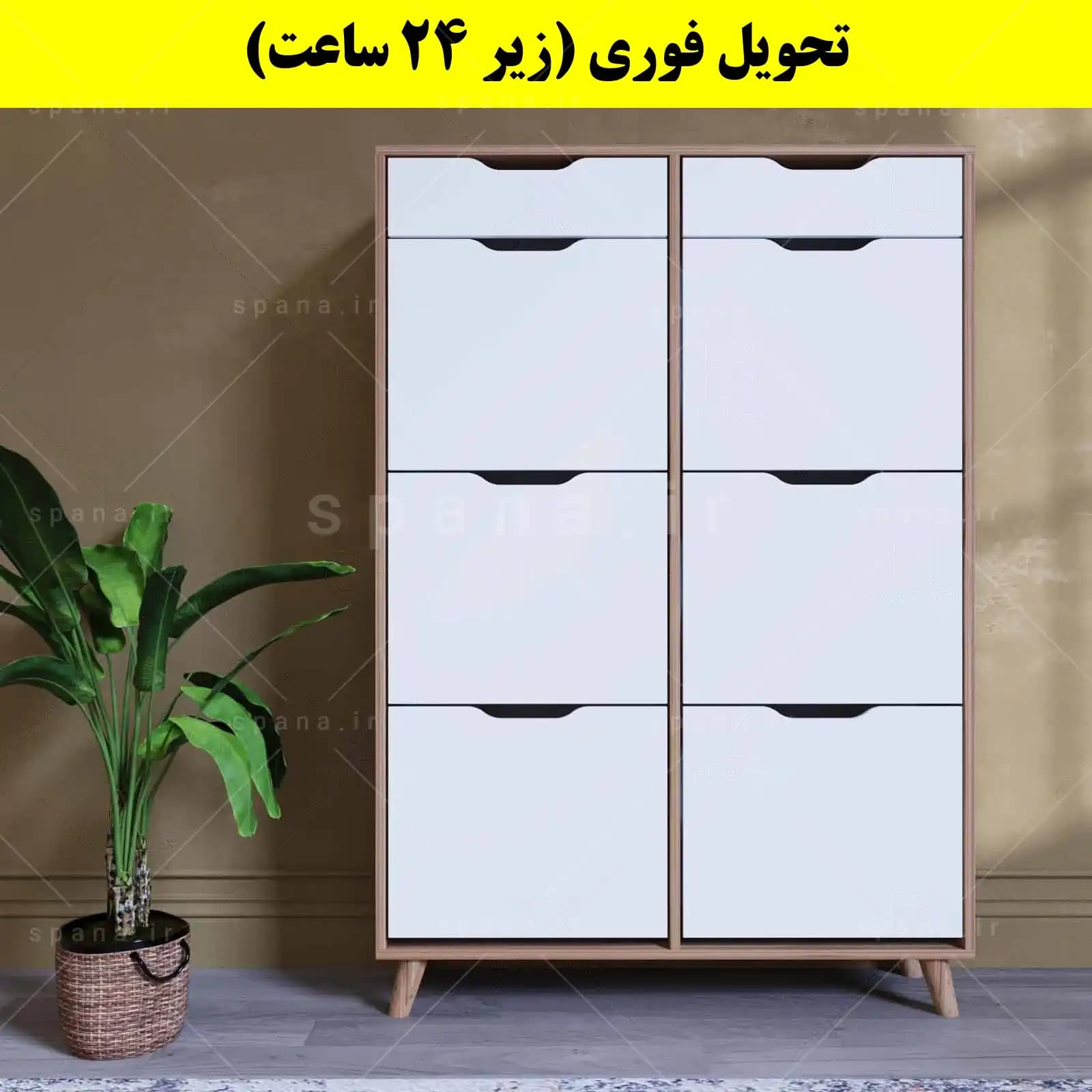 جاکفشی داشبوردی شش درب کشودار النا – طول 100 (تحویل فوری) — تصویر ۲