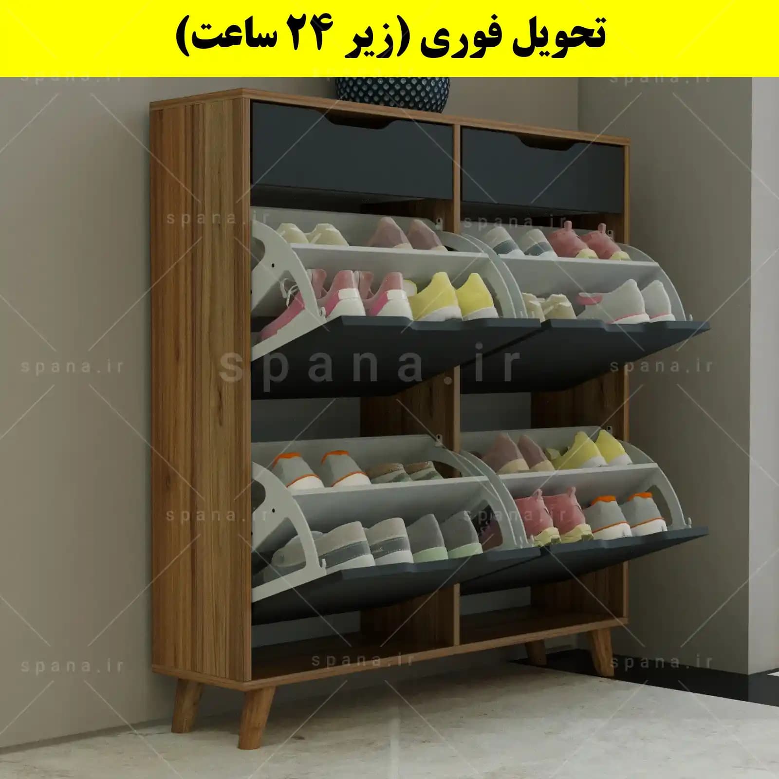 جاکفشی داشبوردی چهار درب کشودار النا – طول 100 (تحویل فوری) — تصویر ۱۱