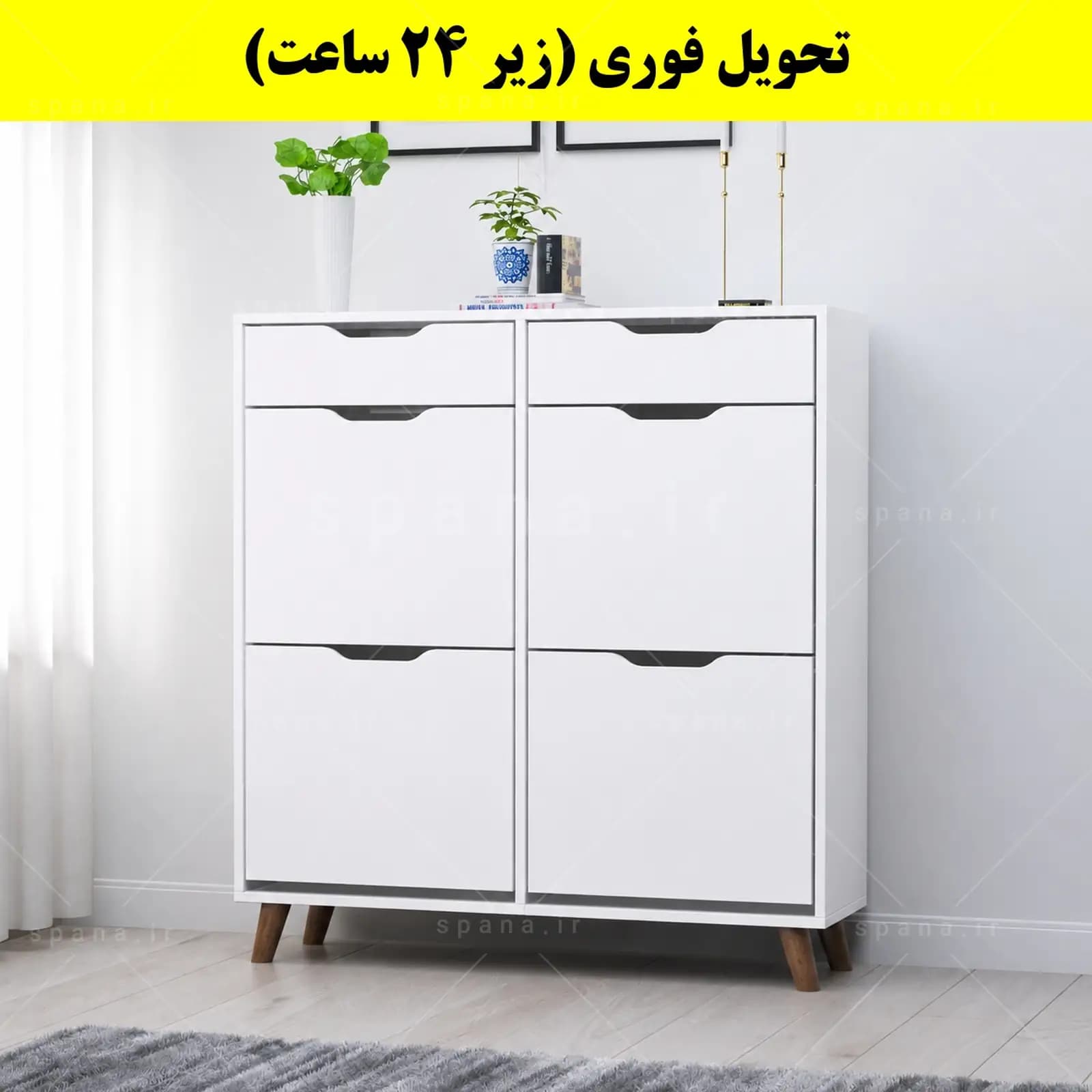 جاکفشی داشبوردی چهار درب کشودار النا – طول 100 (تحویل فوری) — تصویر ۴
