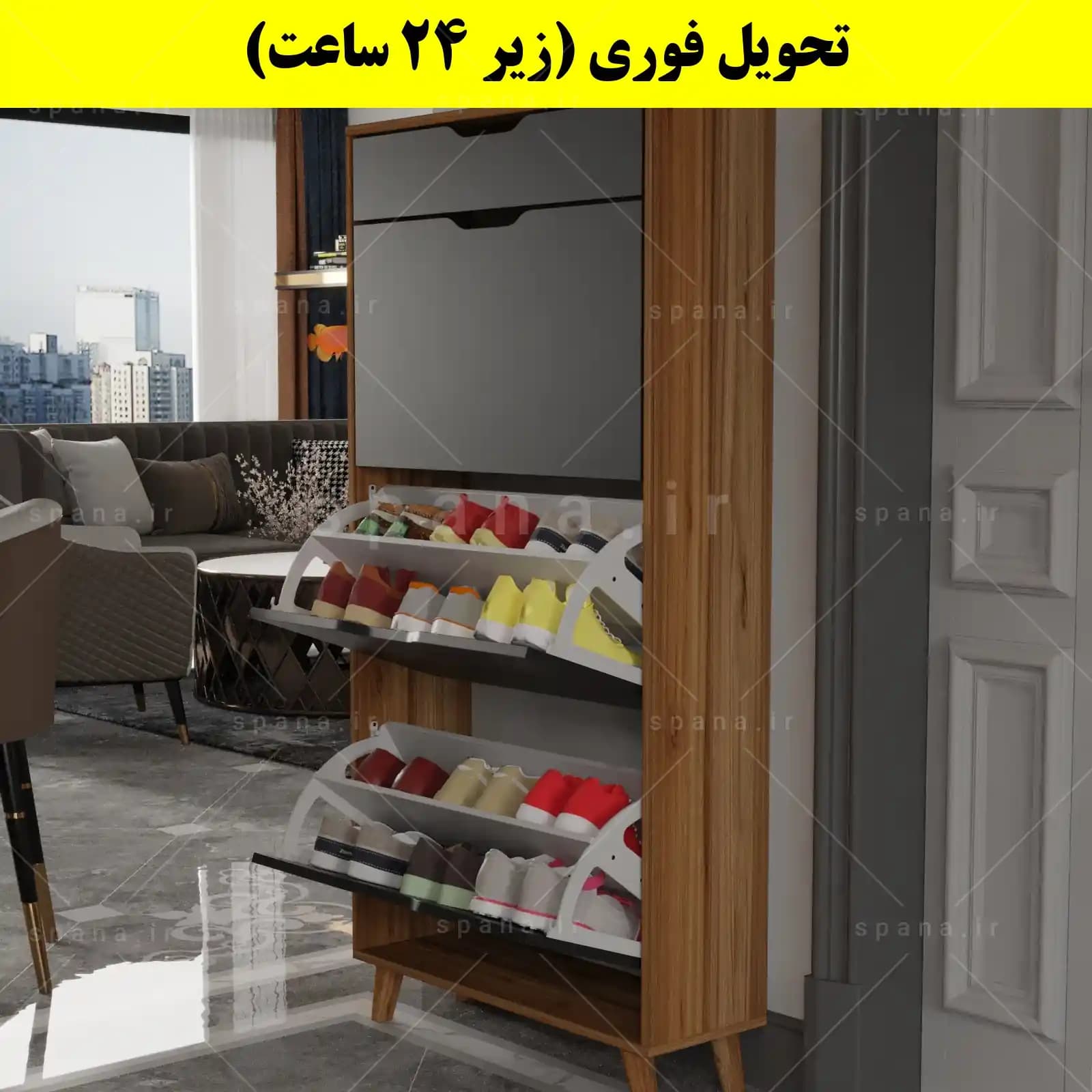 جاکفشی داشبوردی سه درب کشودار النا – طول 70 (تحویل فوری) — تصویر ۱۲