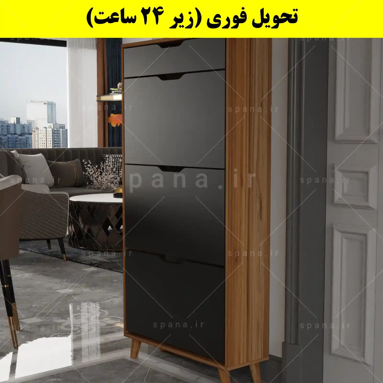 جاکفشی داشبوردی سه درب کشودار النا – طول 70 (تحویل فوری) — تصویر ۵