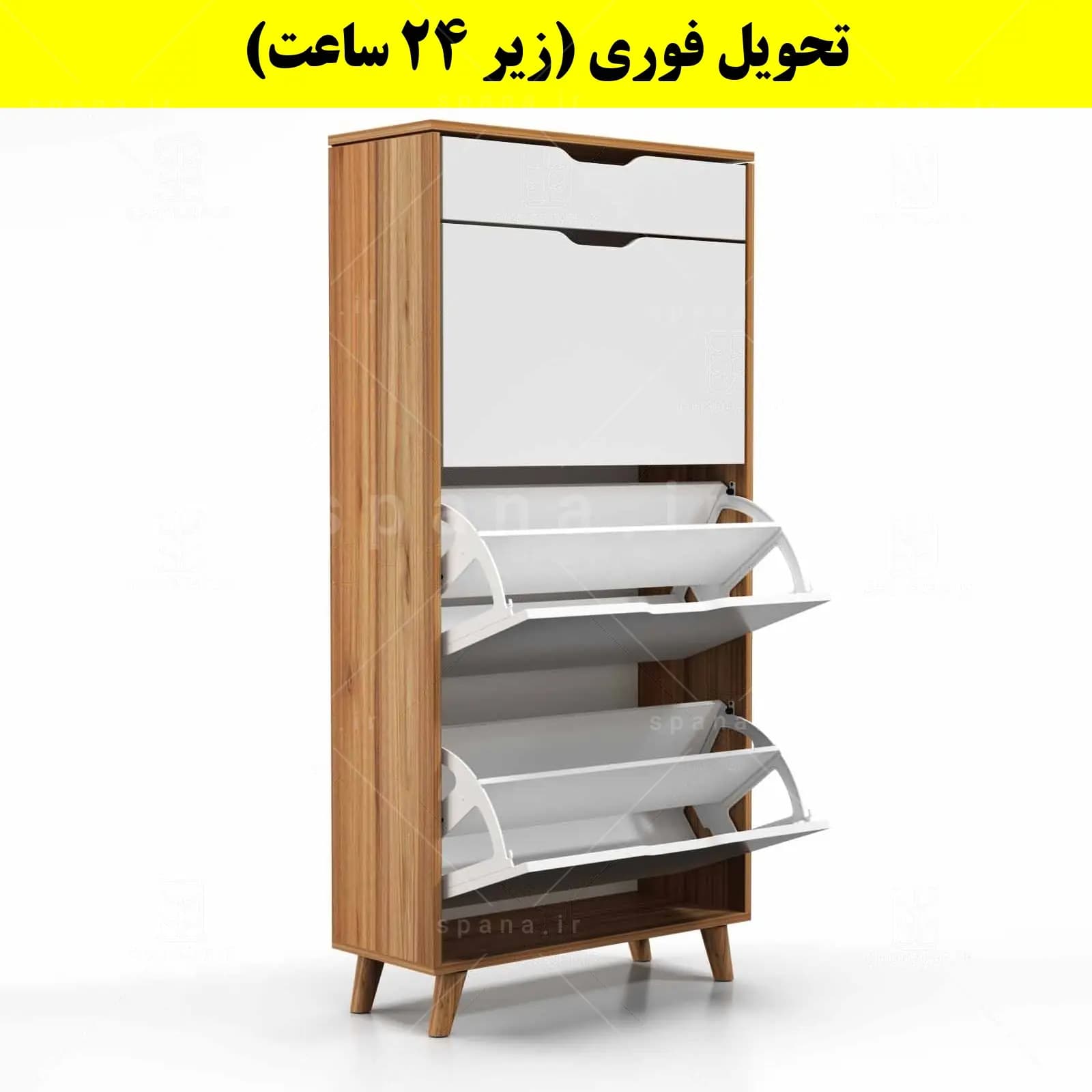جاکفشی داشبوردی سه درب کشودار النا – طول 70 (تحویل فوری) — تصویر ۳