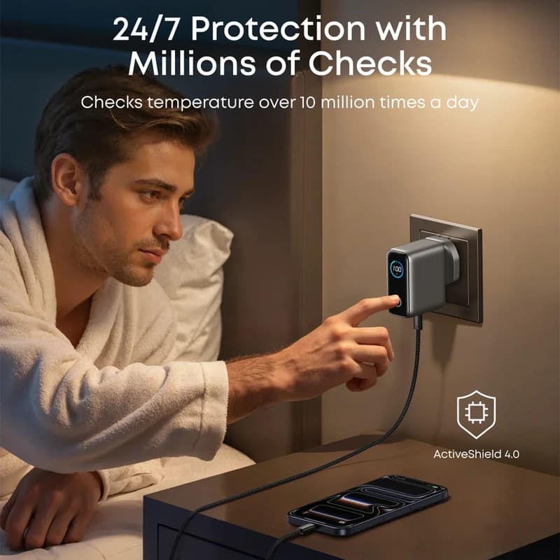 شارژر دیواری 100 وات سه پورت انکر مدل B121B به همراه کابل تبدیل USB-C — تصویر ۱۱