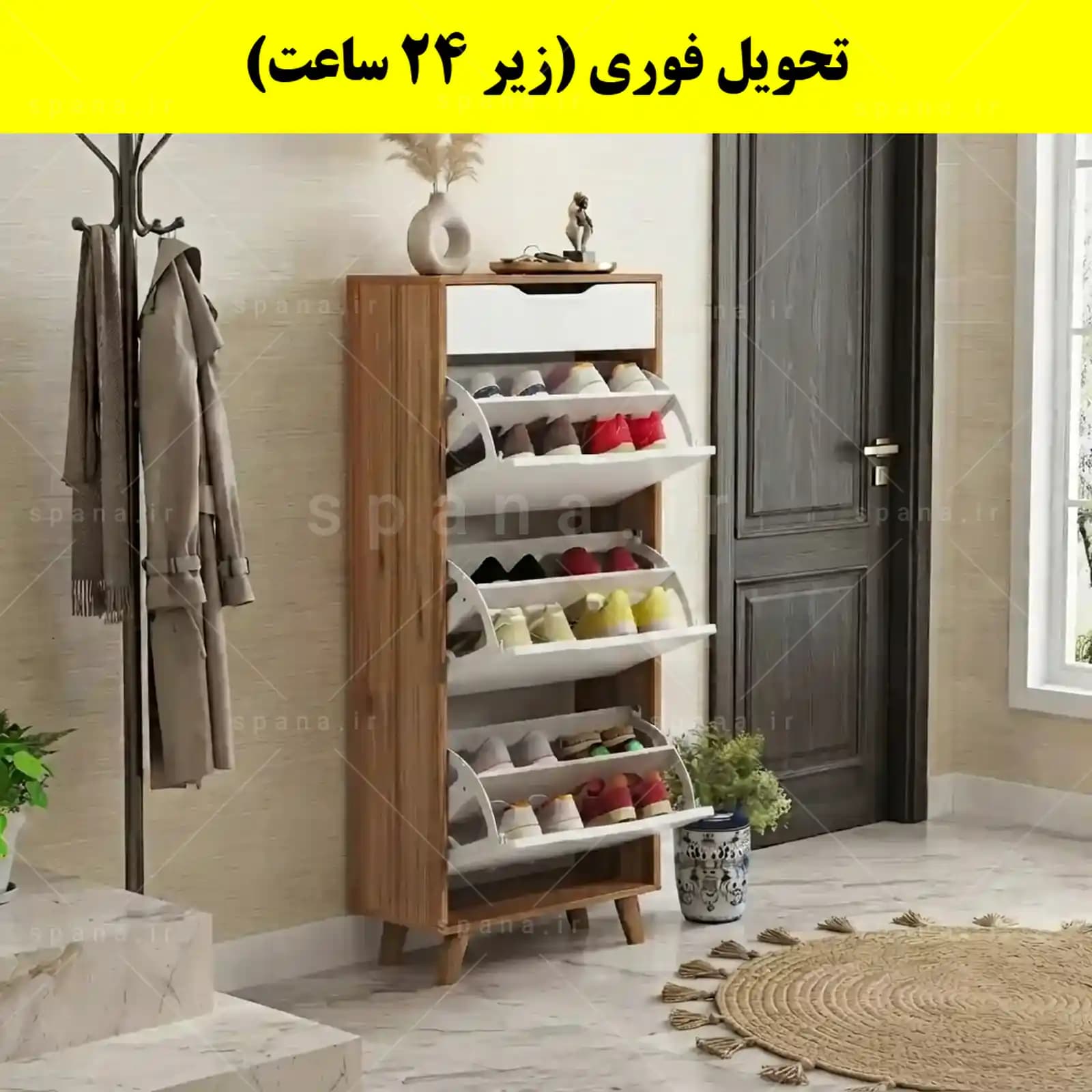 جاکفشی داشبوردی سه درب کشودار النا – طول 50 (تحویل فوری)