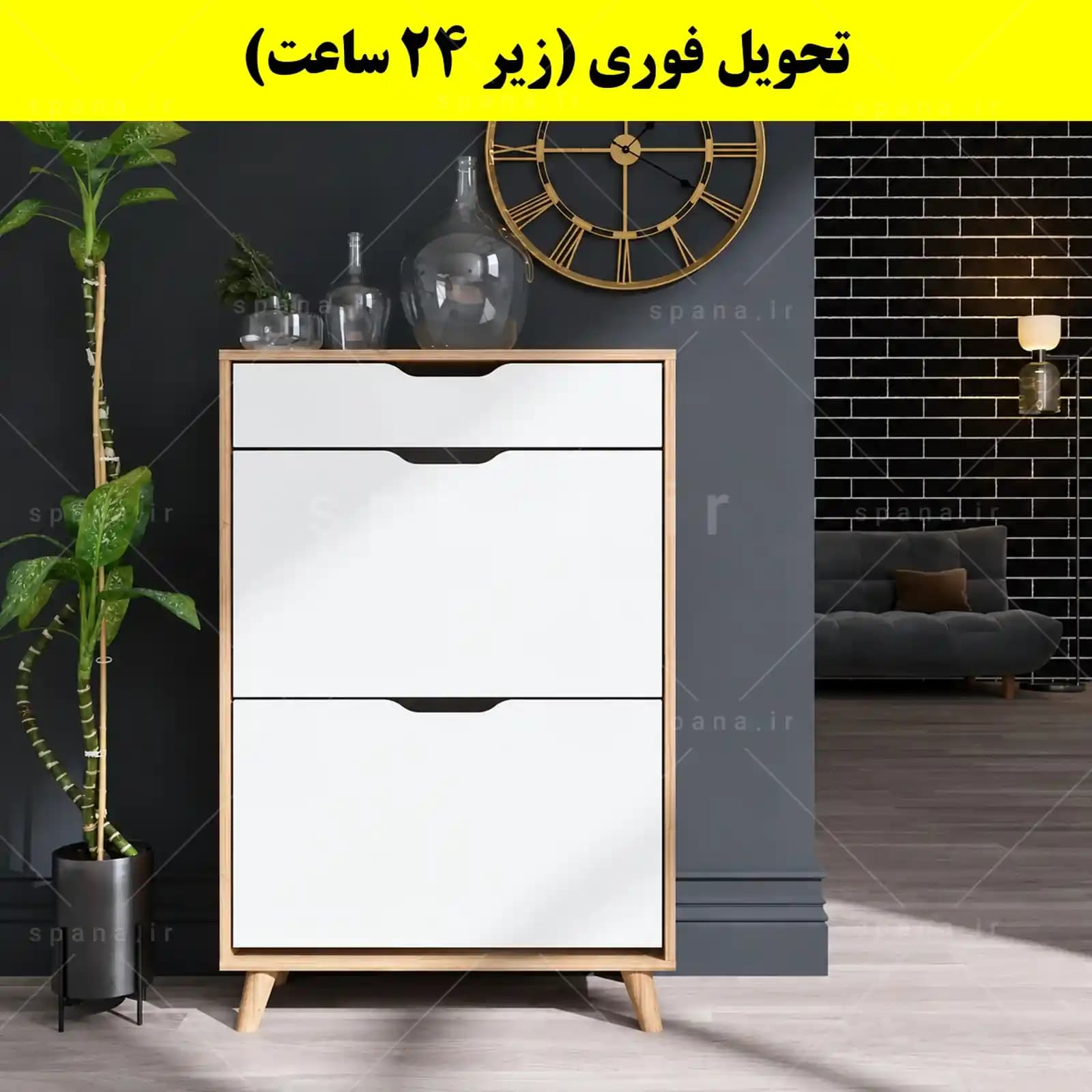 جاکفشی داشبوردی دو درب کشودار النا – طول 70 (تحویل فوری) — تصویر ۱۰