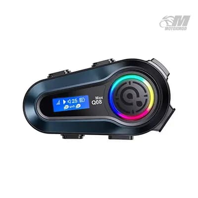 بلوتوث کلاه کاسکت Q08 Max | اینترکام دو نفره تا 500 متر با LCD