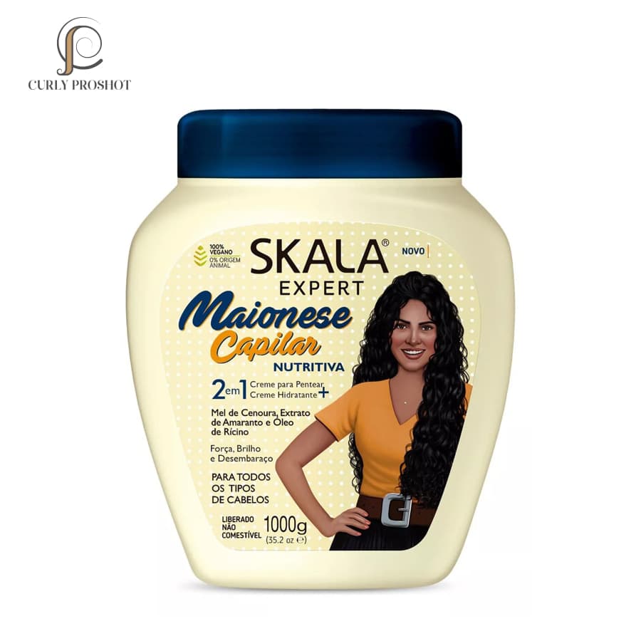 مایونز حالت دهنده و آبرسان موی فر 2 در 1 اسکالا Skala Expert Maionese Capilar Nutritiva 1000g — تصویر ۳