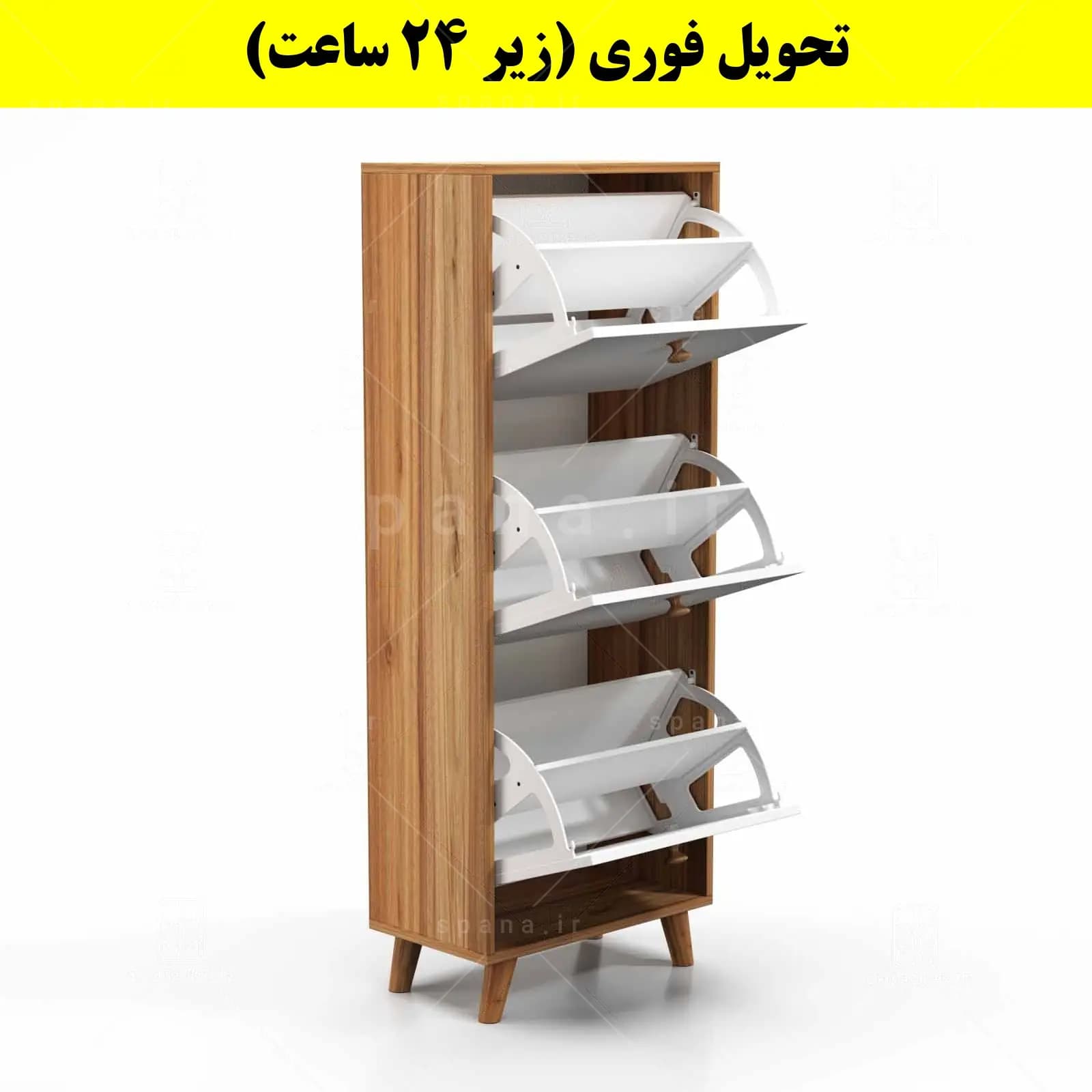 جاکفشی داشبوردی سه درب دستگیره چوبی – طول 50 (تحویل فوری) — تصویر ۱۲