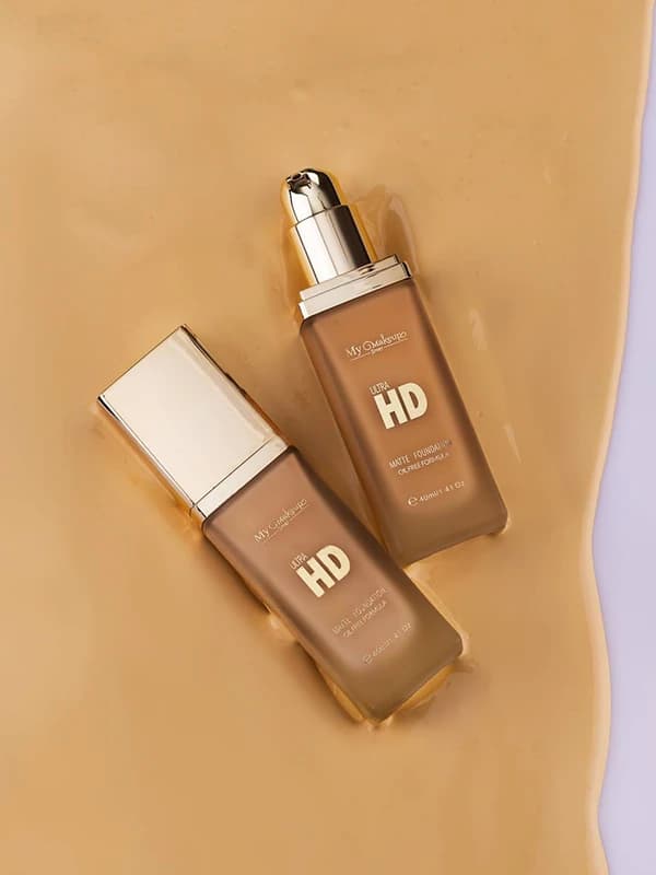 مای میکاپ استوری کرم پودر اولترا اچ دی شیشه ای پمپی 40ml NEW MF03 — تصویر ۳