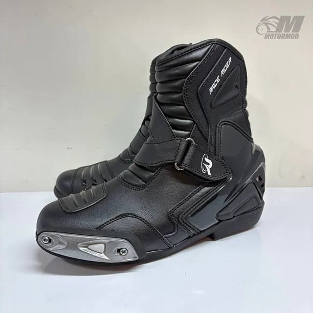 نیم بوت موتورسواری Race Rider چرم طبیعی ضربه‌گیر دار