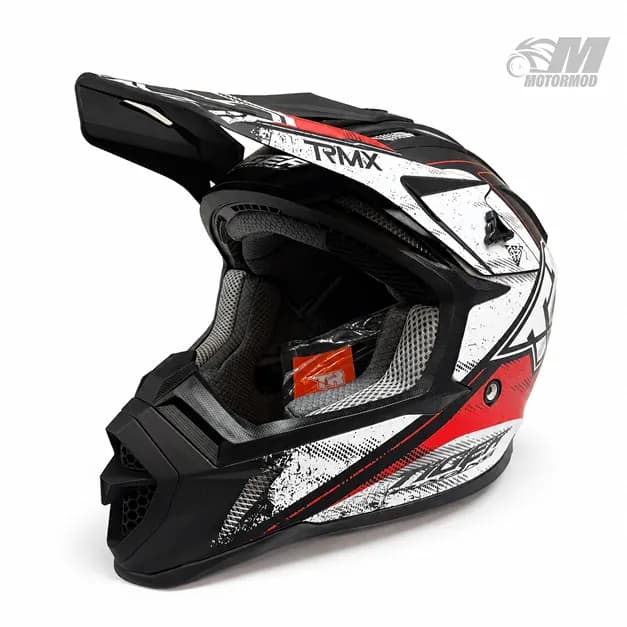 کلاه موتورسیکلت کراسی تایگر مدل Tiger XR Racing مشکی سفید