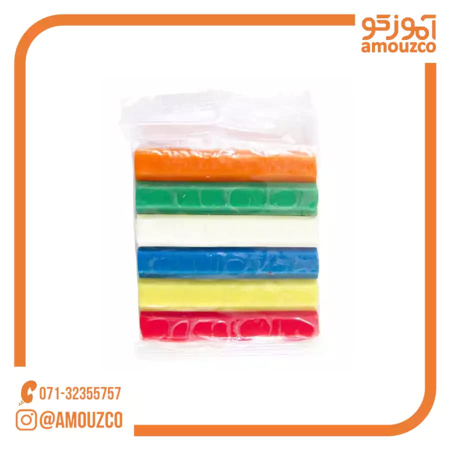 خمیر بازی 6 رنگ مقوایی آریا مدل 1057 — تصویر ۴