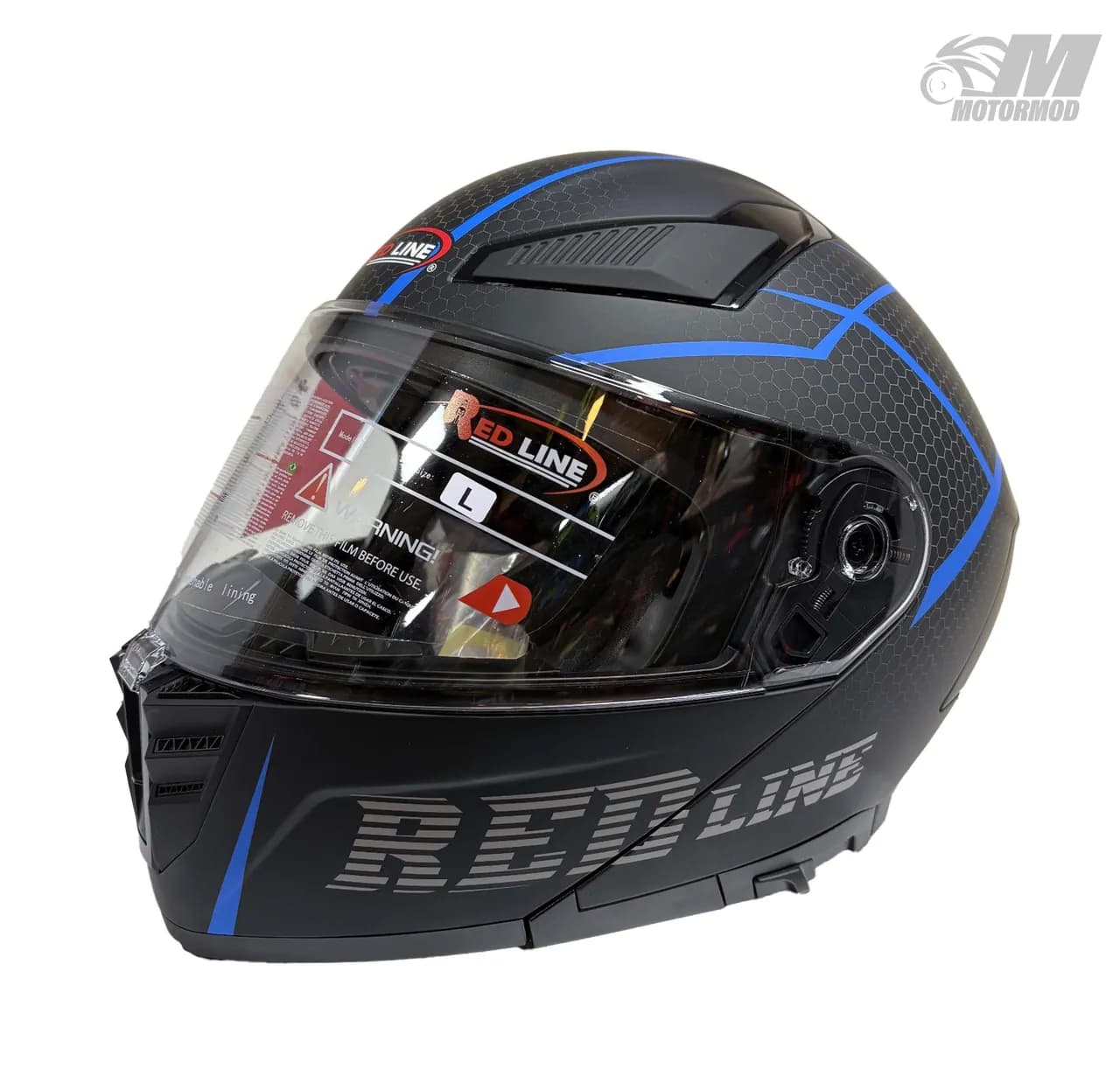 کلاه کاسکت فک متحرک Redline 960 | مشکی آبی