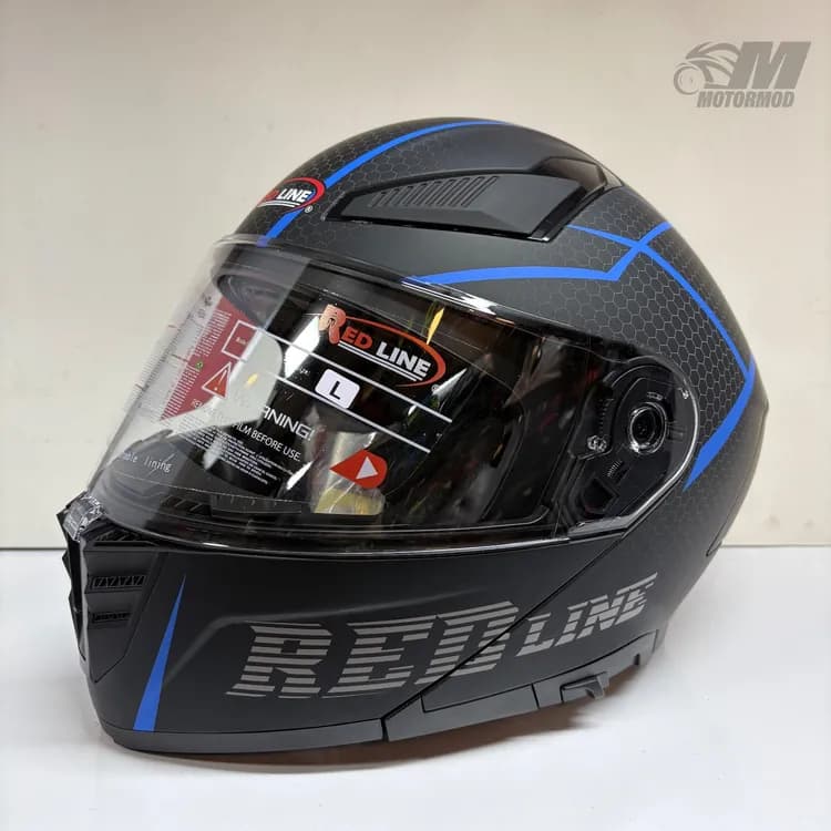 کلاه کاسکت فک متحرک Redline 960 | مشکی آبی — تصویر ۳