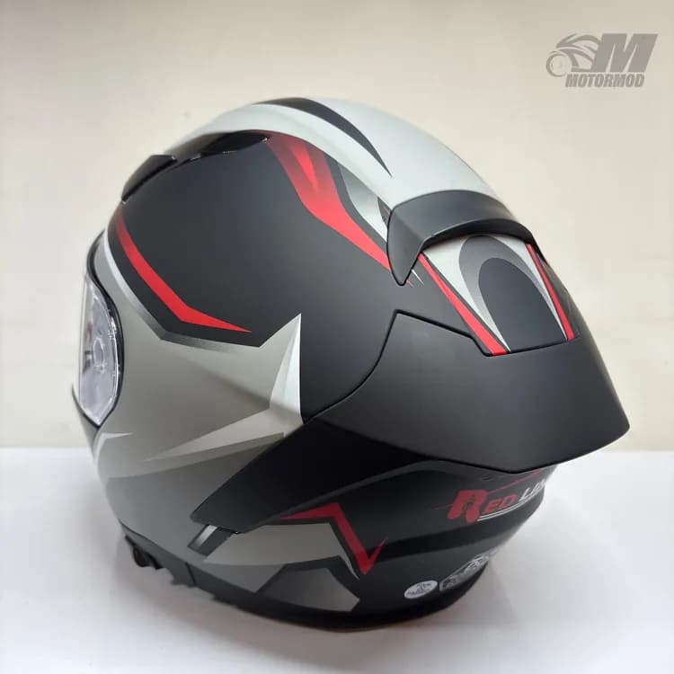 کلاه کاسکت فک متحرک Redline 960 | مشکی قرمز — تصویر ۴
