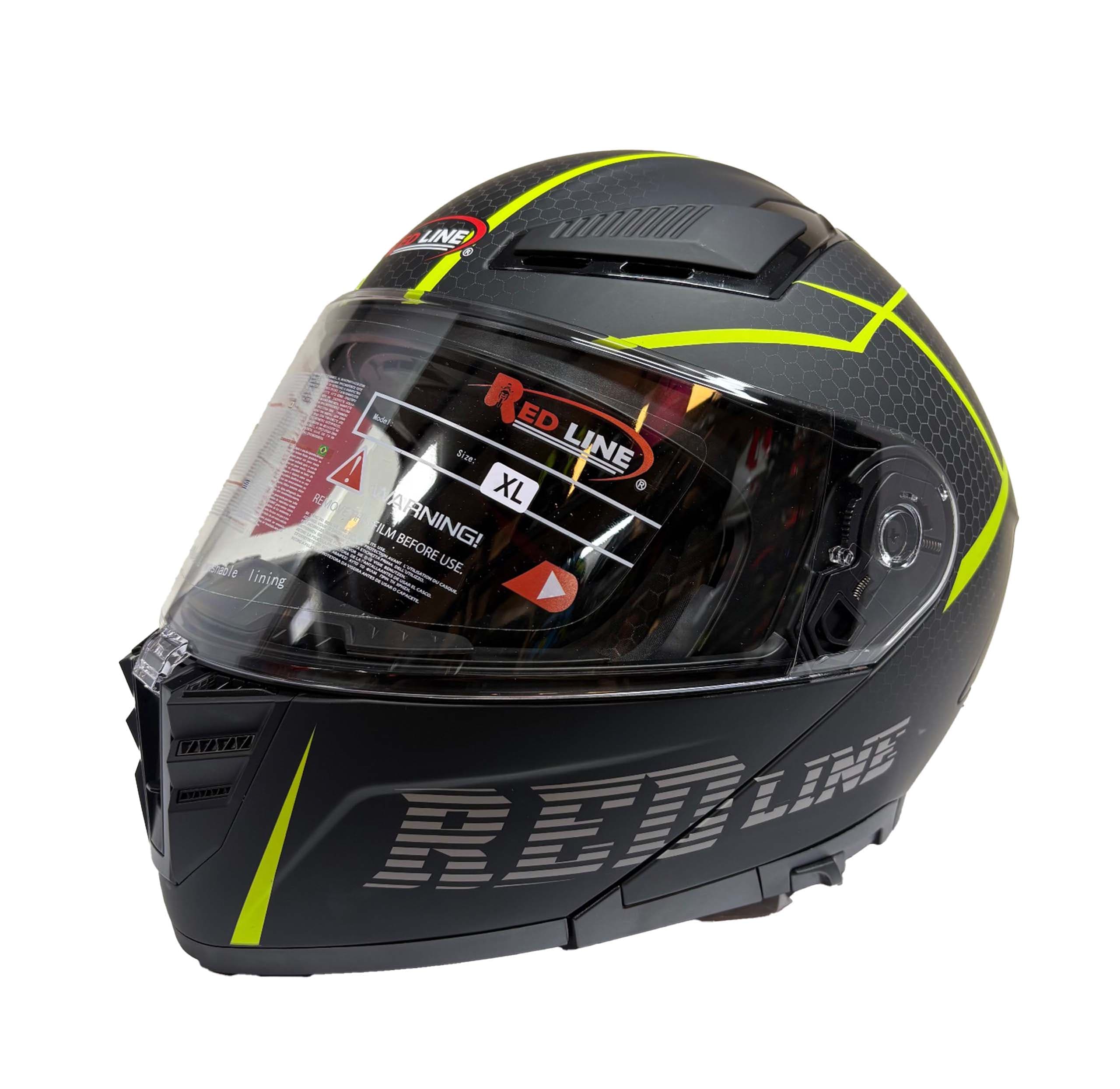 کلاه کاسکت فک متحرک Redline 960 | مشکی فوسفوری — تصویر ۵