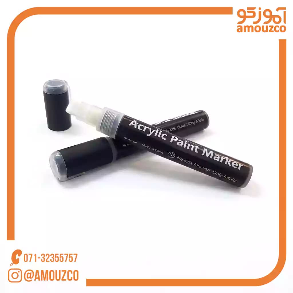 ماژیک اکریلیک FMU سرتخت مشکی (10mm) — تصویر ۳