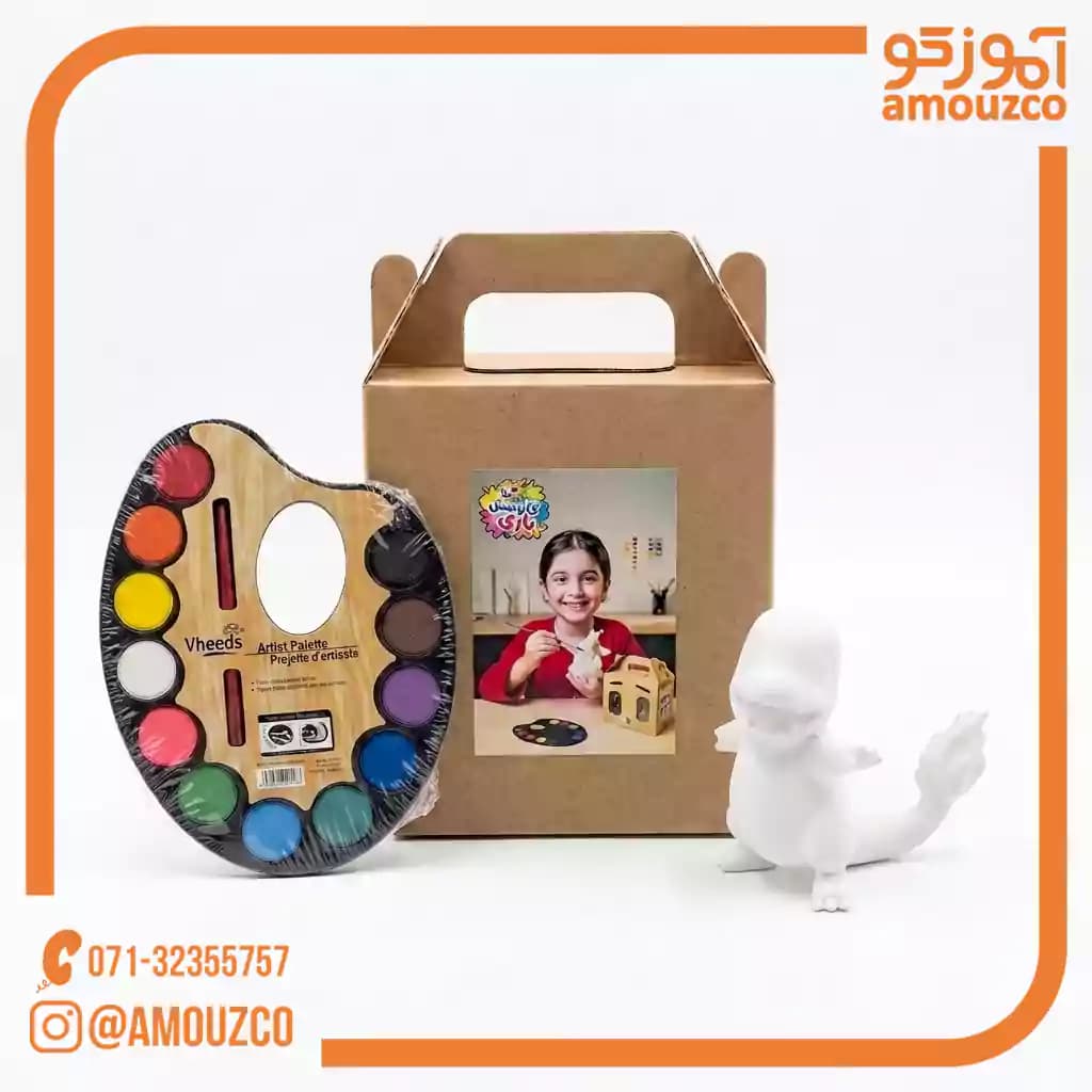 جعبه آبرنگ 12 رنگ + مجسمه طرح (5)