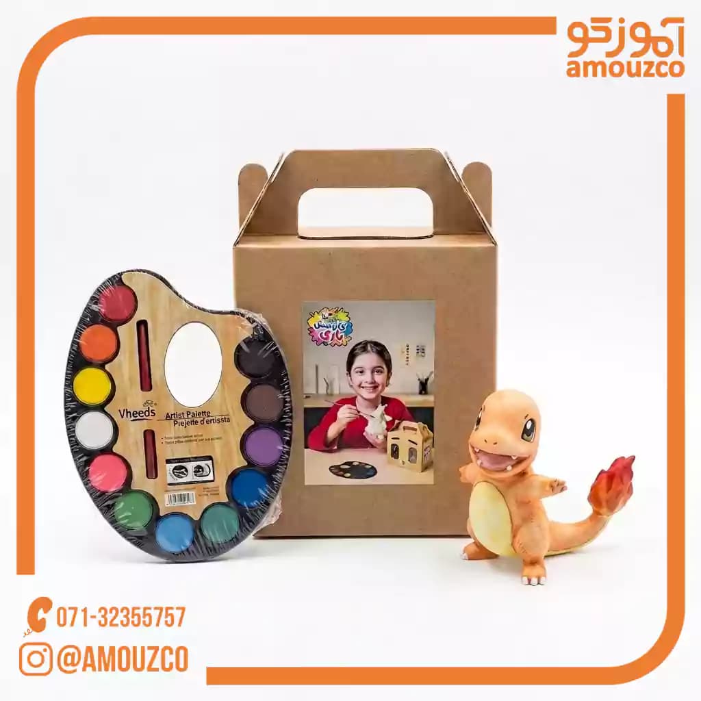 جعبه آبرنگ 12 رنگ + مجسمه طرح (5) — تصویر ۲