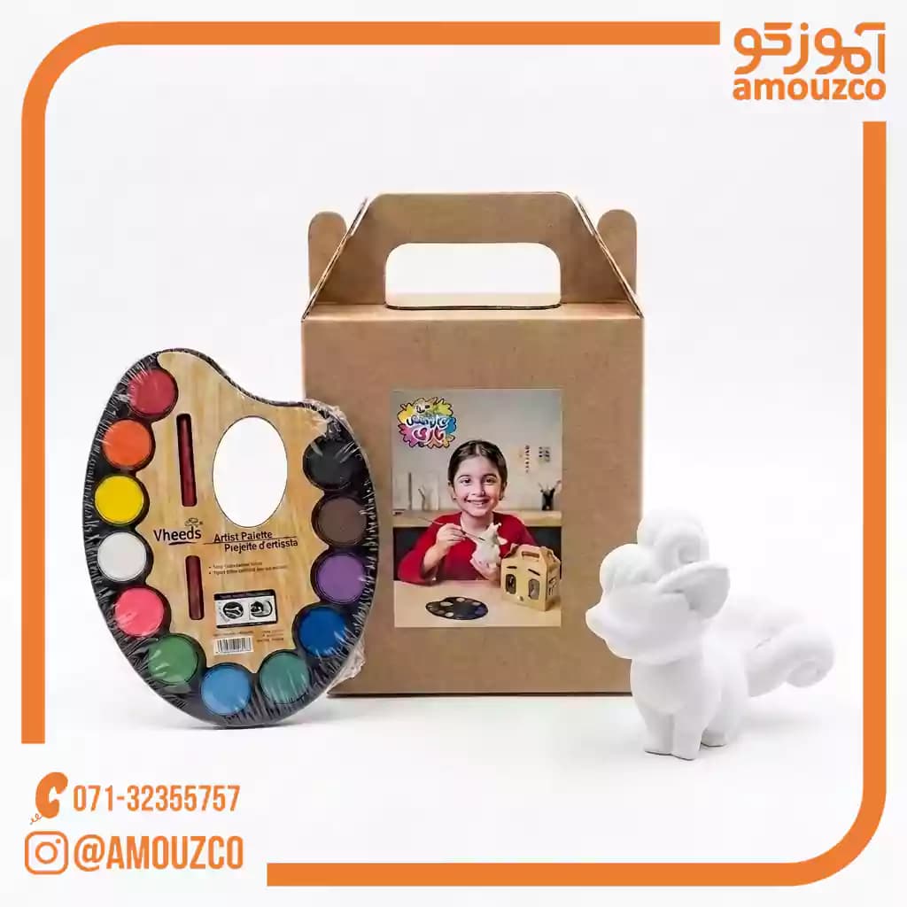 جعبه آبرنگ 12 رنگ + مجسمه طرح (4) — تصویر ۳