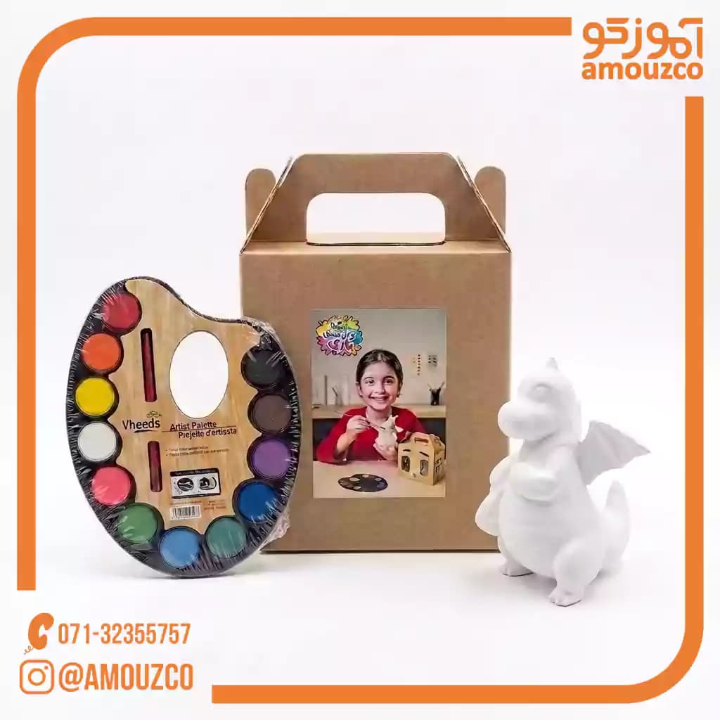 جعبه آبرنگ 12 رنگ + مجسمه طرح (3)