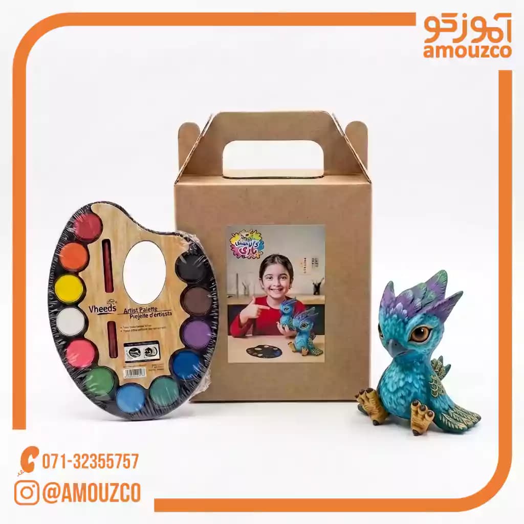 جعبه آبرنگ 12 رنگ + مجسمه طرح (1) — تصویر ۲